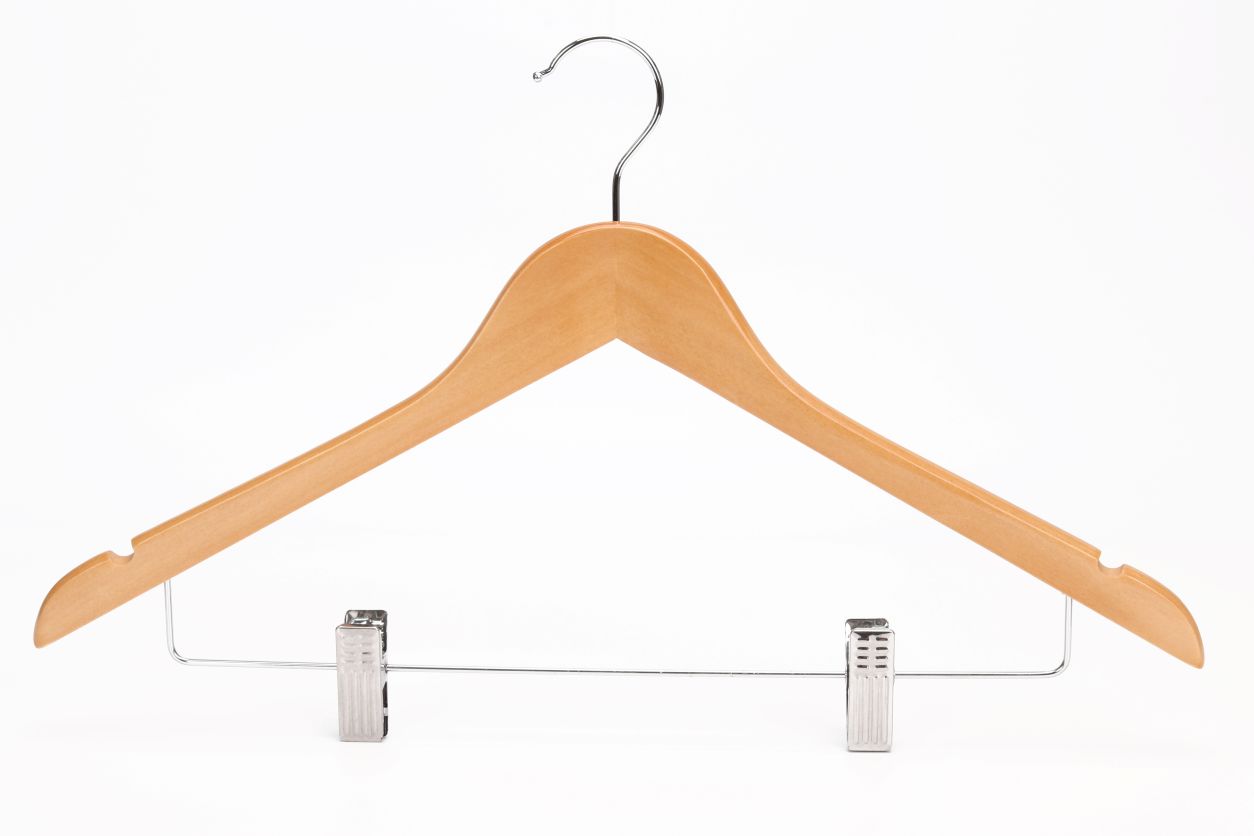 Wood Hanger with Clips