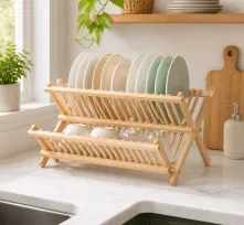 Foldable Bamboo Dish Rack: Folded Thickness vs Capacity Test