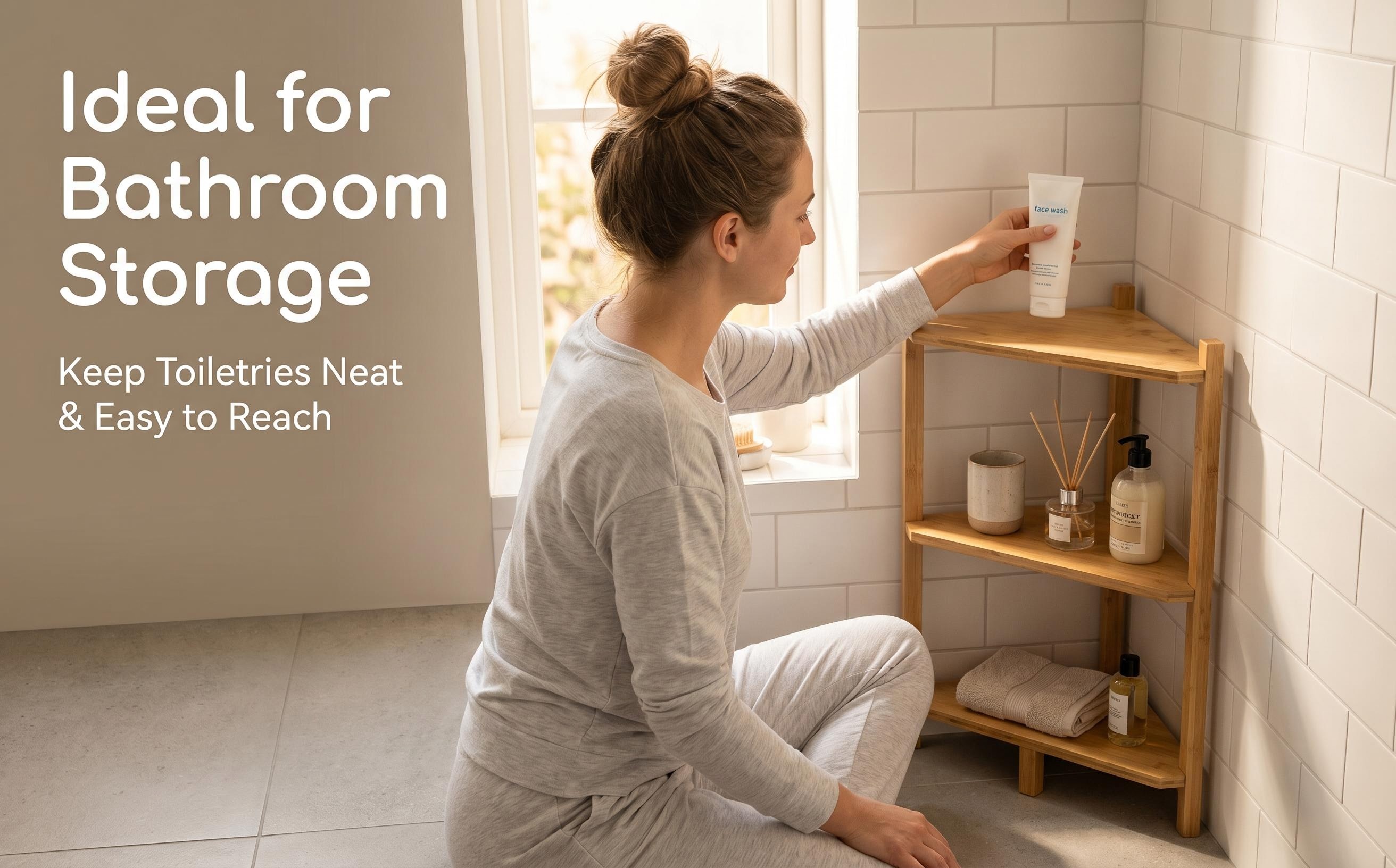 Bamboo Corner Shelf Rack: Floor-to-Ceiling Fit Wholesale