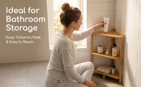 Bamboo Corner Shelf Rack: Floor-to-Ceiling Fit Wholesale
