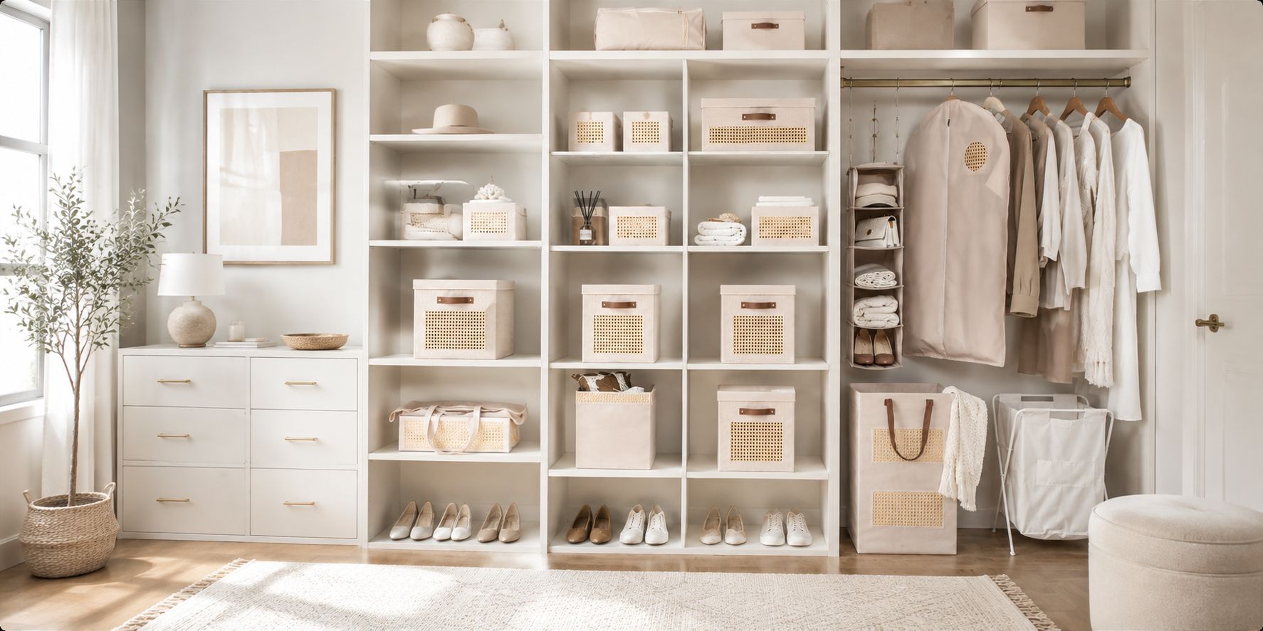 Woven Fabric Storage Bins: How Natural Rattan Adds Style to Home Organization