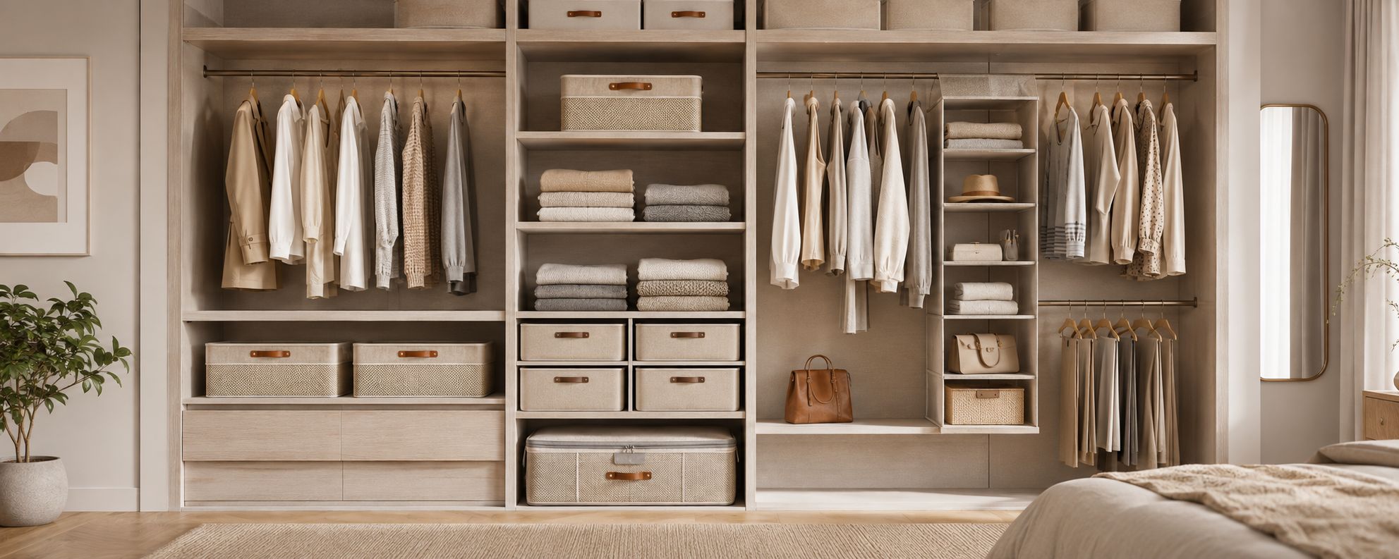 Wardrobe Organization Solutions: How to Combine Hanging, Fabric Storage and Vertical Space