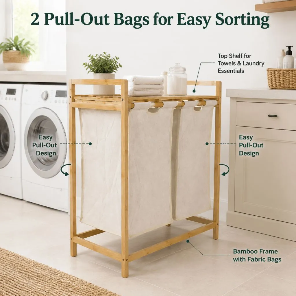 bamboo laundry sorter