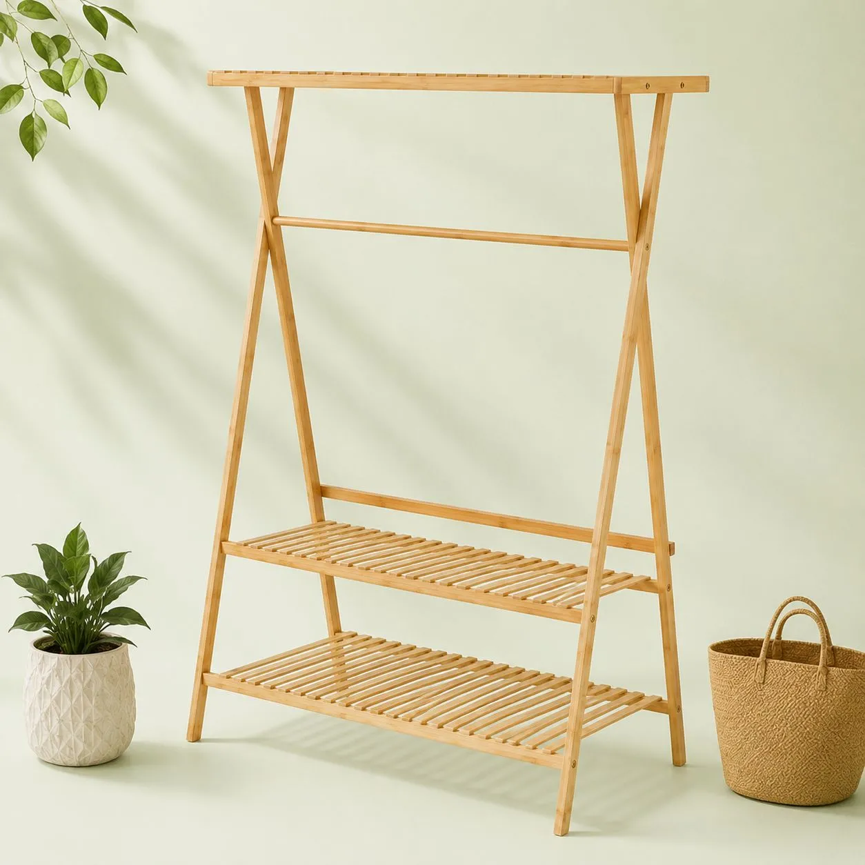 bamboo clothes rack