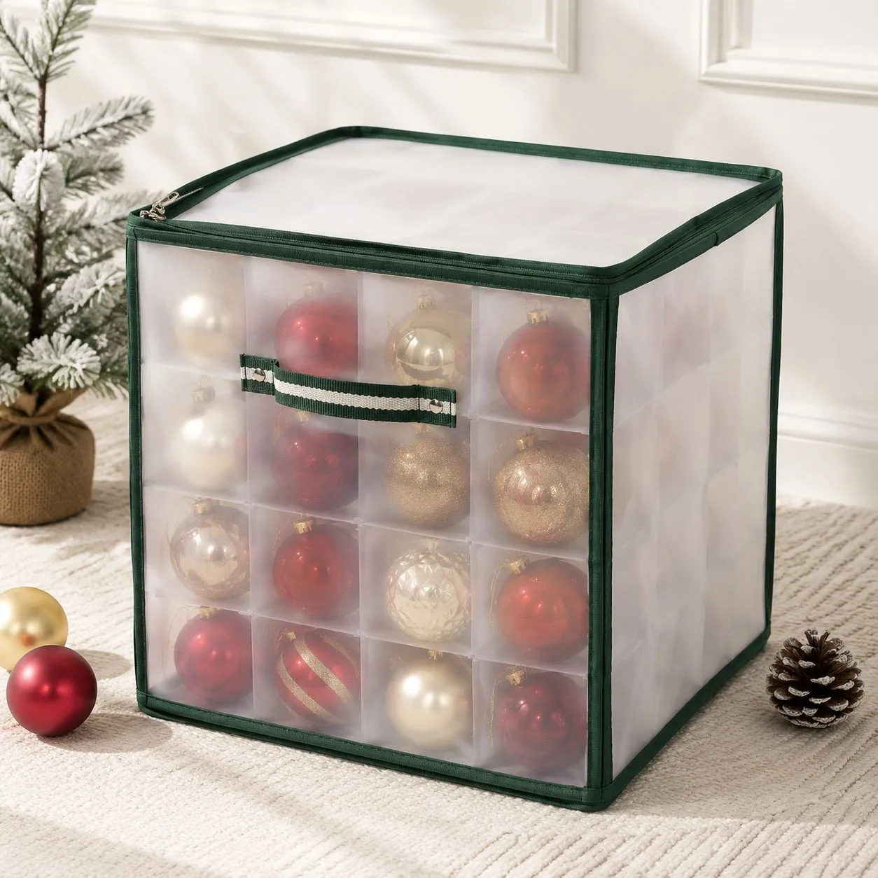 Clear Christmas Ornament Storage Box