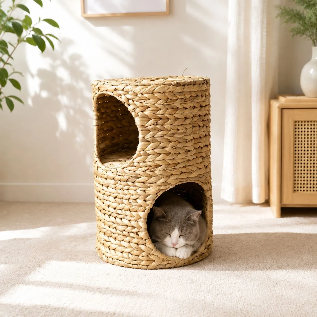 2-Level Natural Cat Hideaway Furniture